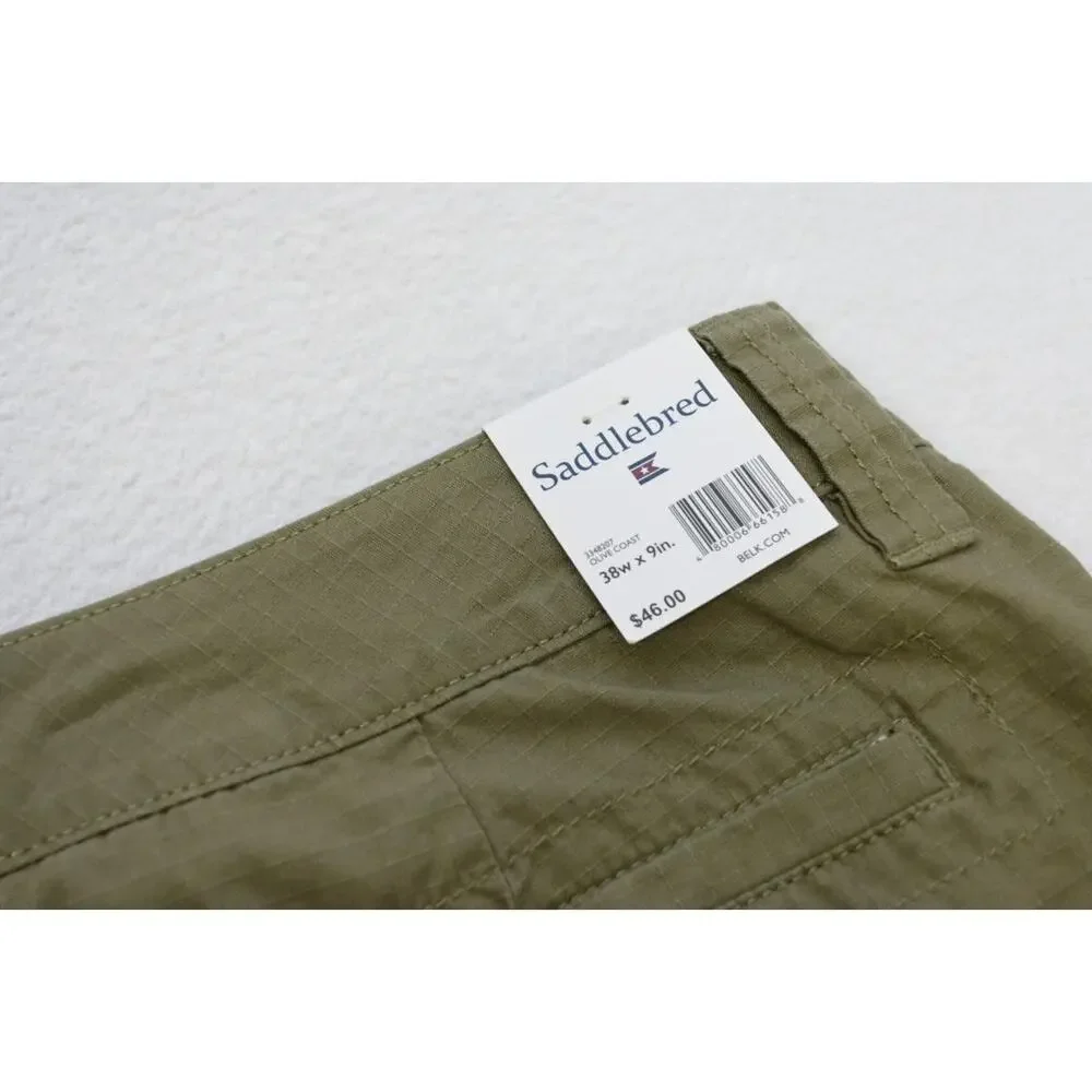 Sonoma Khaki Cargo‎ Shorts Camp Trail Mountain Hiking Green Mens Sz 38 NWT